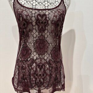 Sheer Wine/Beaded Whimsigoth Cami Size S/P